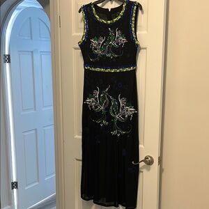 Cynthia Rowley Black and Silver Embellished Sheath Dress